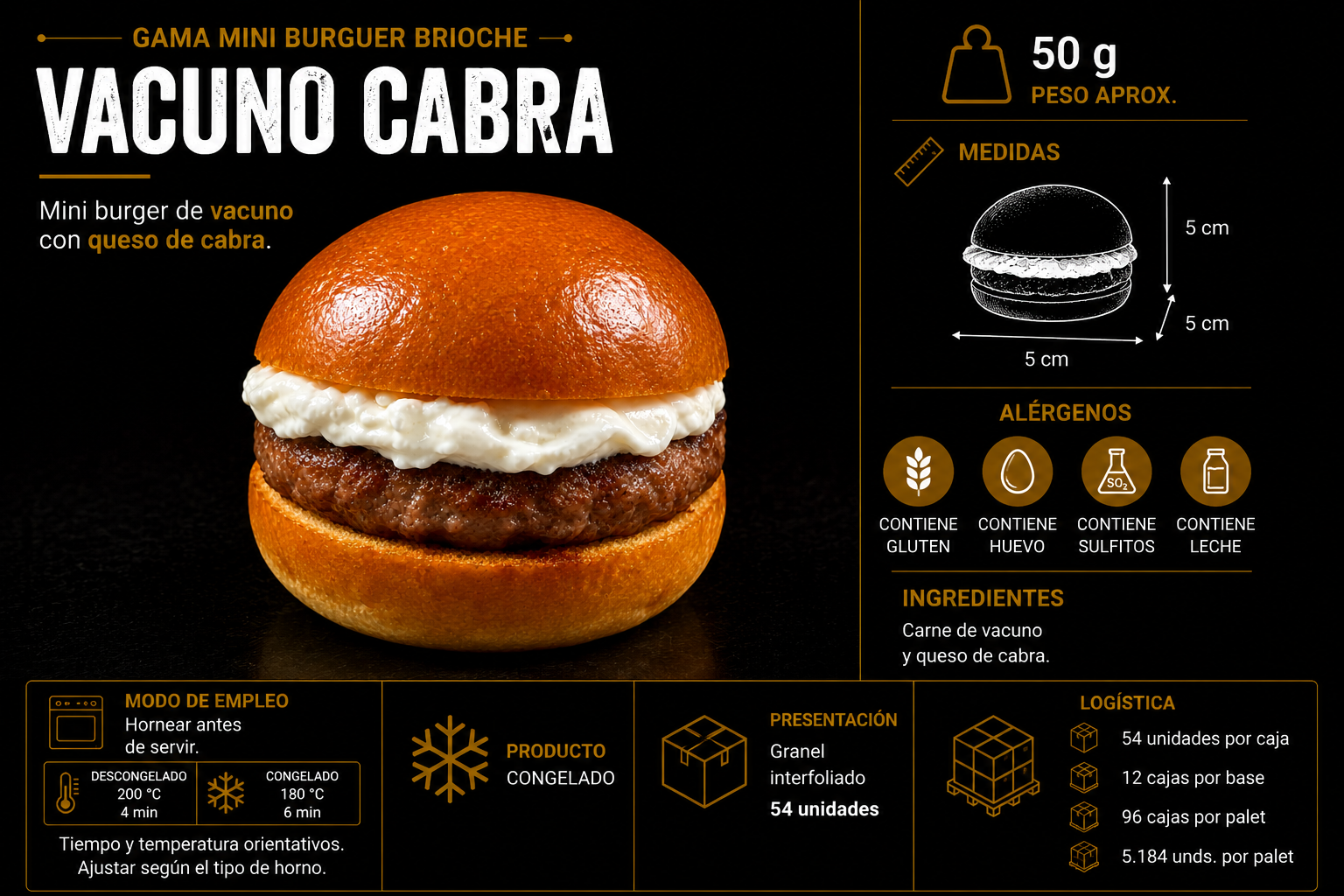 Mini burger brioche con queso de cabra para catering